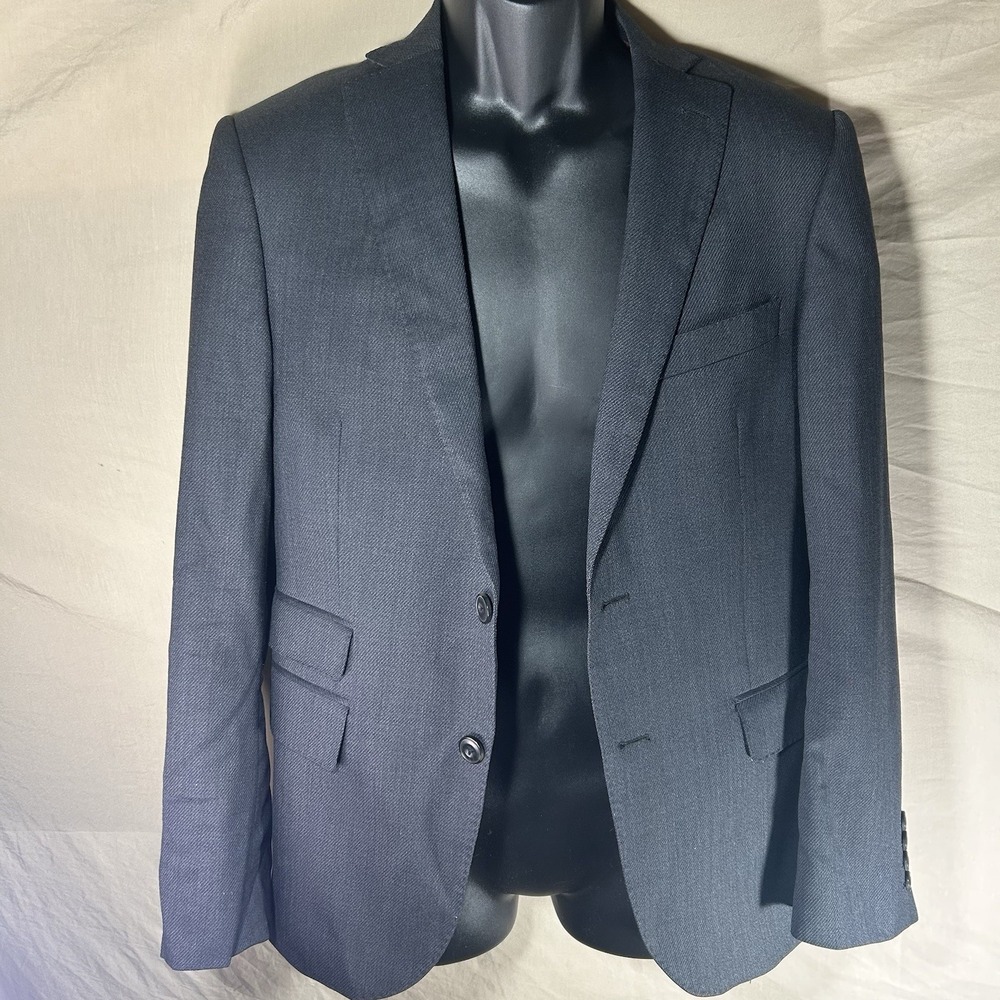 M&S Collection Luxury Blazer Mens 36 Short Charcoal Wool Slim Fit